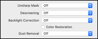 Más menú de opciones de corrección de imagen