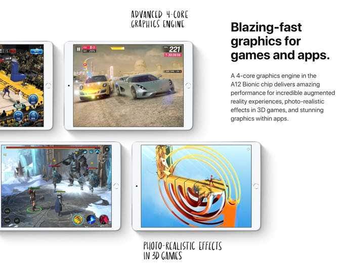Especificaciones de rendimiento del iPad Air