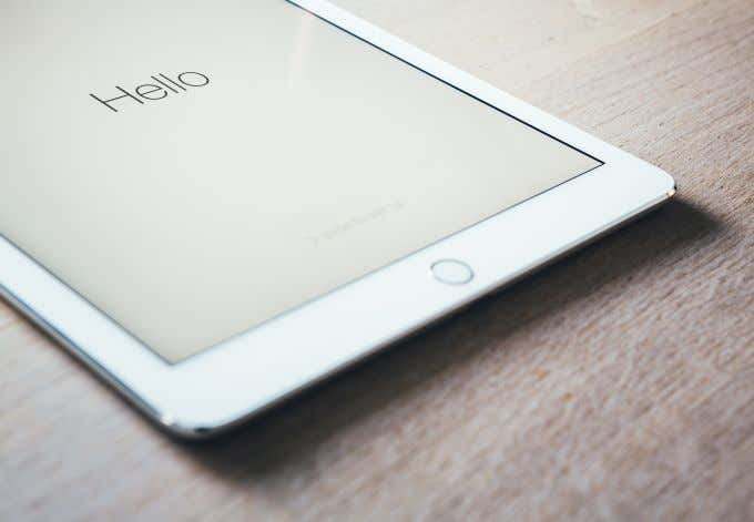 iPad Air con pantalla Hello