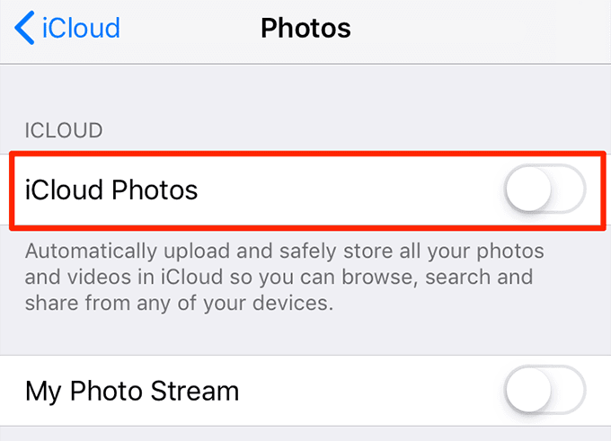 Alternar fotos de iCloud