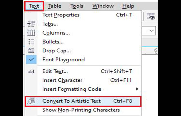 Convertir un texto en CorelDraw