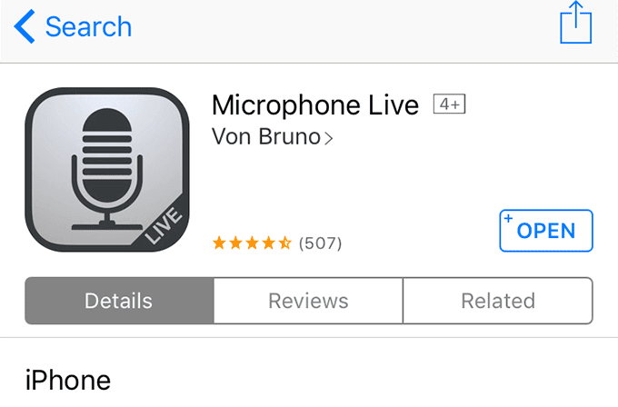Micrófono en vivo en App Store