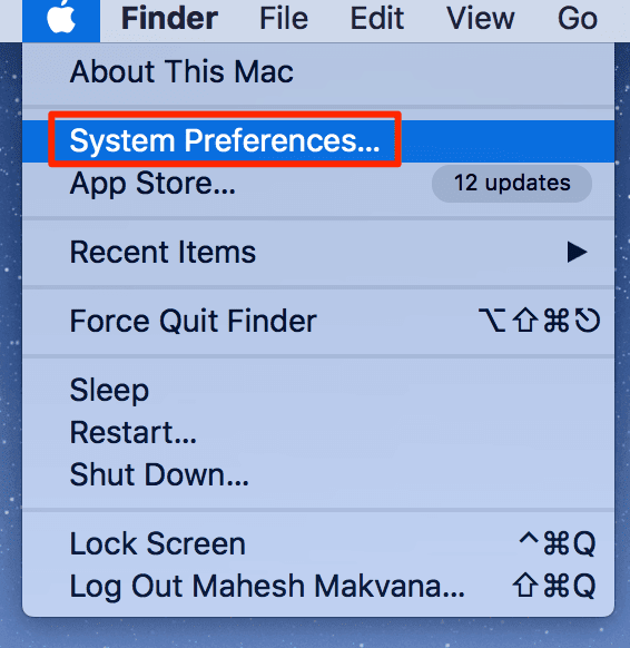 Apple > Preferencias del Sistema