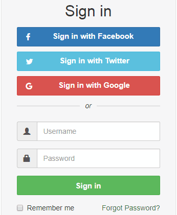 Ventana de inicio de sesión de OAuth