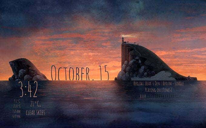 Imagen del escritorio del usuario creada por u/KittehinGloves usando GeekTool
