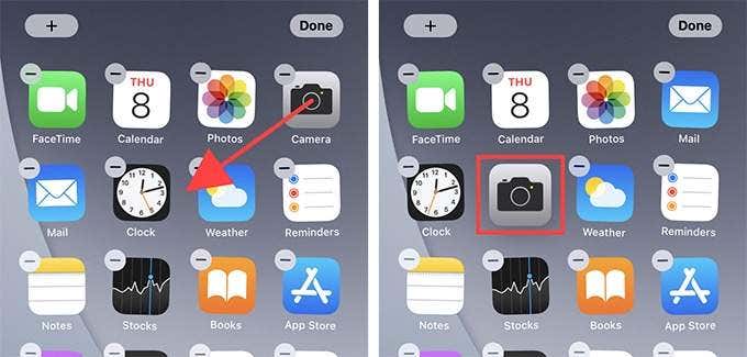 Modo Jiggle en la pantalla del iPhone