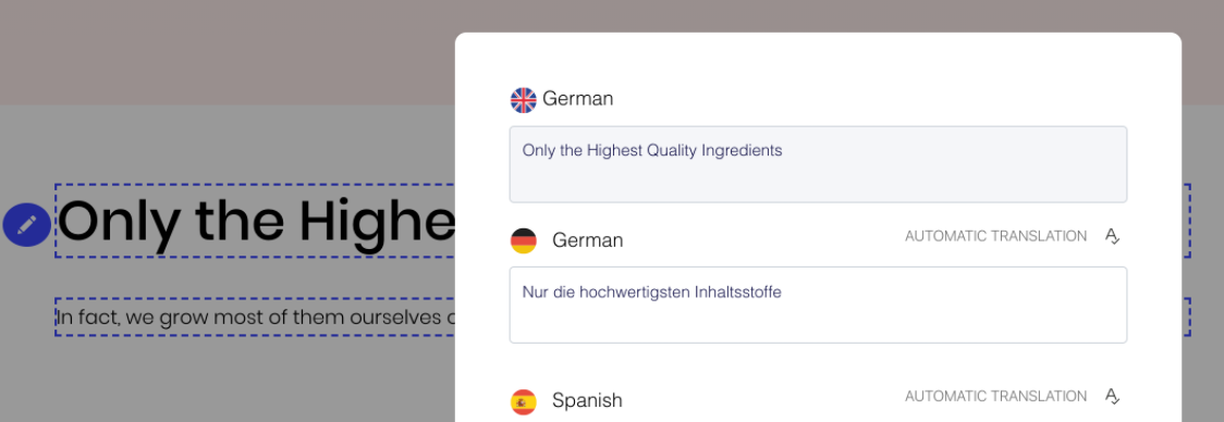 Comprobación de traducciones en el editor visual de Weglota