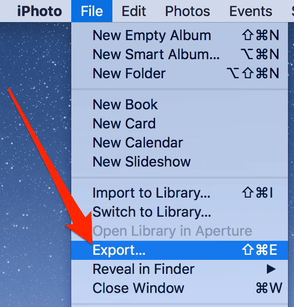 Archivo > Exportar