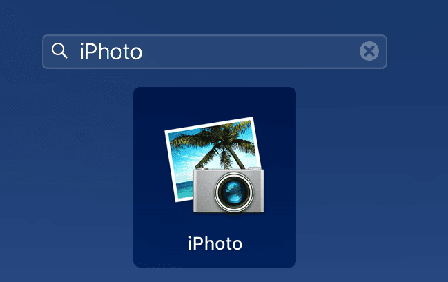 iPhoto en la búsqueda de Spotlight