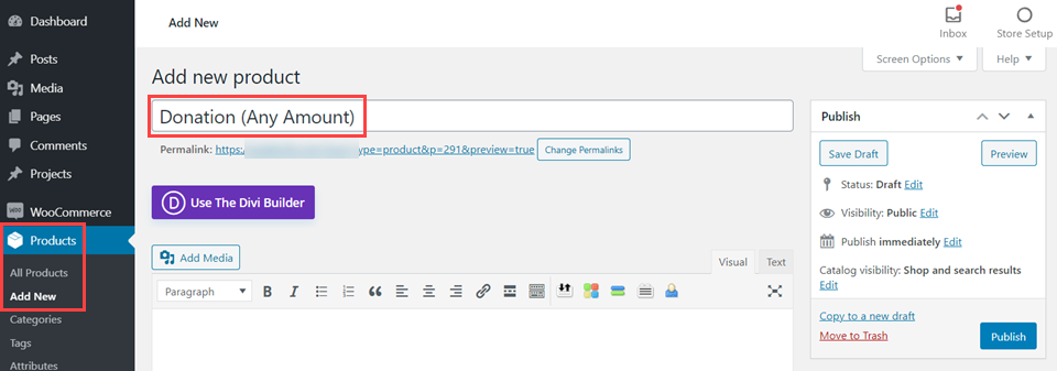 producto de donación