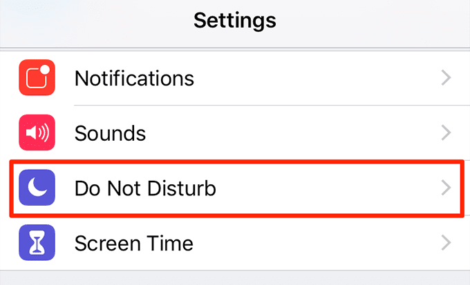 No molestar en la configuración