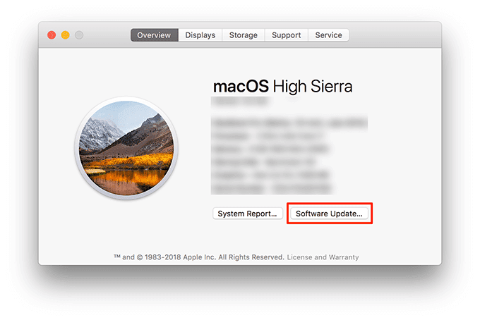Pantalla macOS High Sierra