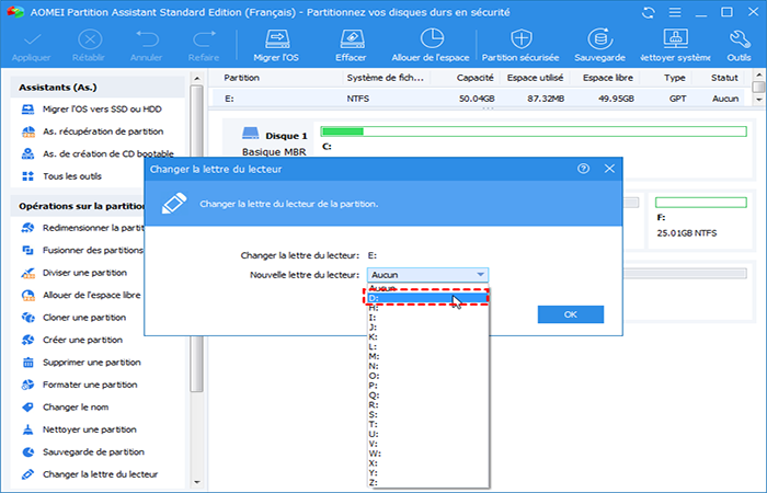 selecciona Avanzado > Cambiar letra de unidad.
