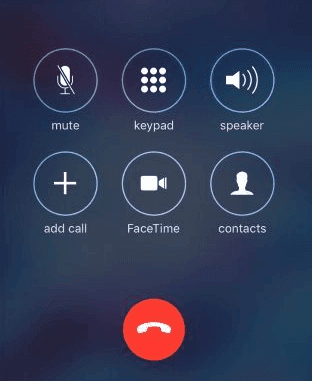 Ventana de la aplicación de teléfono