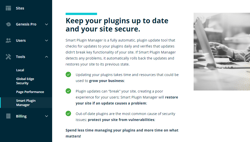 Activación de la gestión inteligente de complementos
