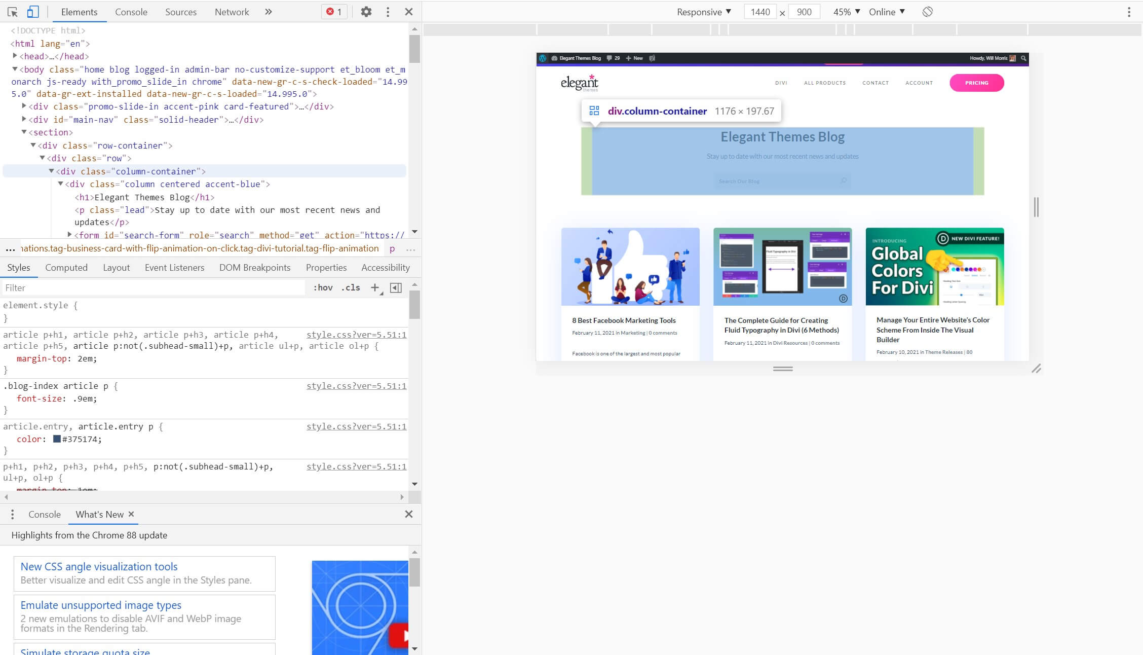 Resalte un elemento para centrarse en el panel HTML.