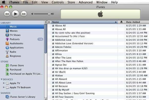 La interfaz principal de iTunes