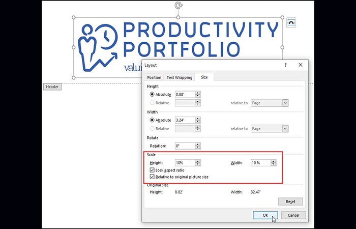 Reducir el tamaño de la imagen del logotipo