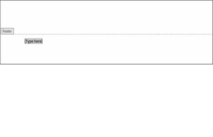 Pie de página con un marcador de posición para el texto