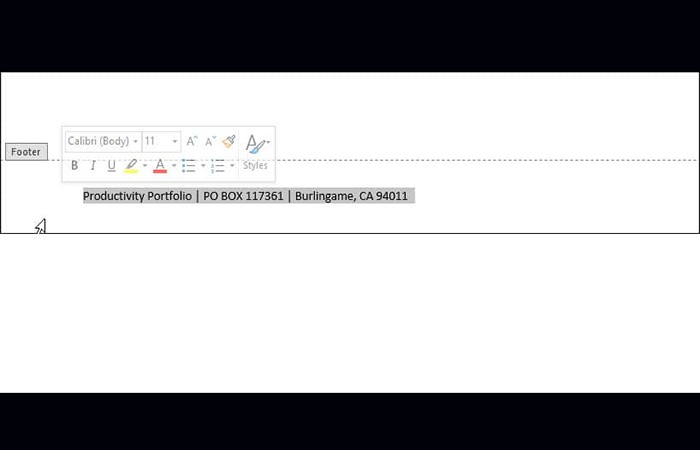 Dar formato al texto del pie de página