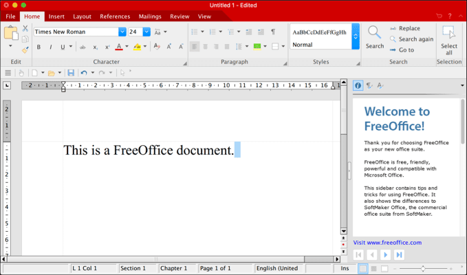 Aplicación FreeOffice