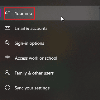 haga clic en su información