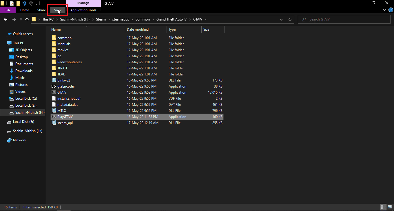 haga clic en la pestaña de vista