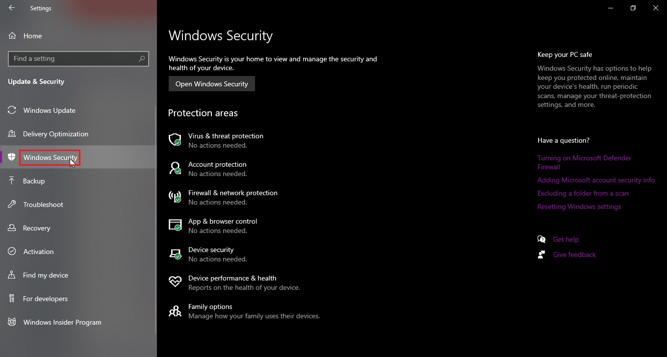 haga clic en seguridad de Windows.  Cómo cambiar el nombre del archivo en el directorio de destino
