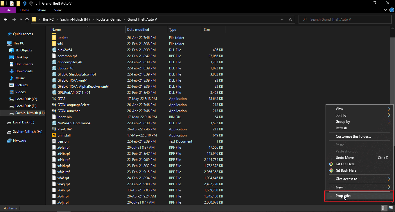 haga clic derecho en una carpeta y haga clic en propiedades.  Cómo cambiar el nombre del archivo en el directorio de destino
