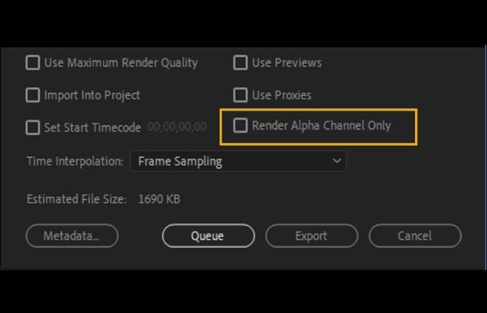 Renderizar solo el canal alfa