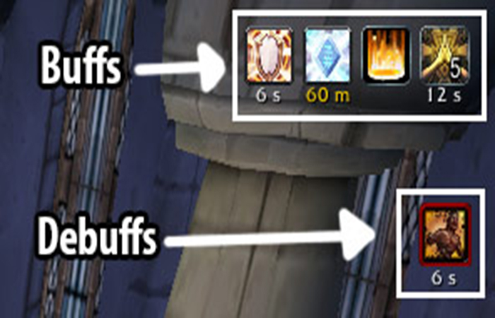 Ejemplo de buffs y debuffs