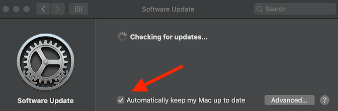 Casilla de verificación Mantener actualizado mi Mac automáticamente