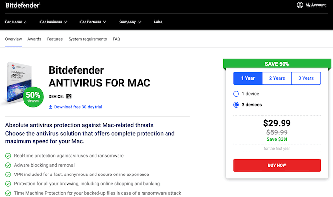 Sitio web de Bitdefender