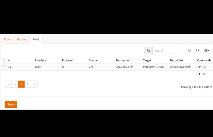 Limitar el tráfico para una dirección IP específica