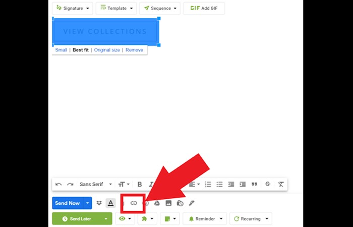 haga clic en el icono de enlace