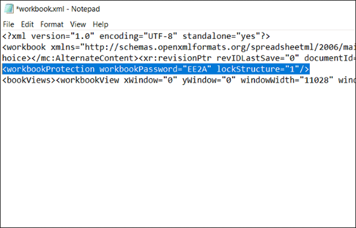 <workbookProtection workbookPassword= …/>