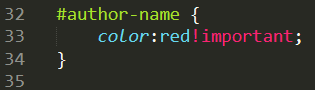 CSS importante