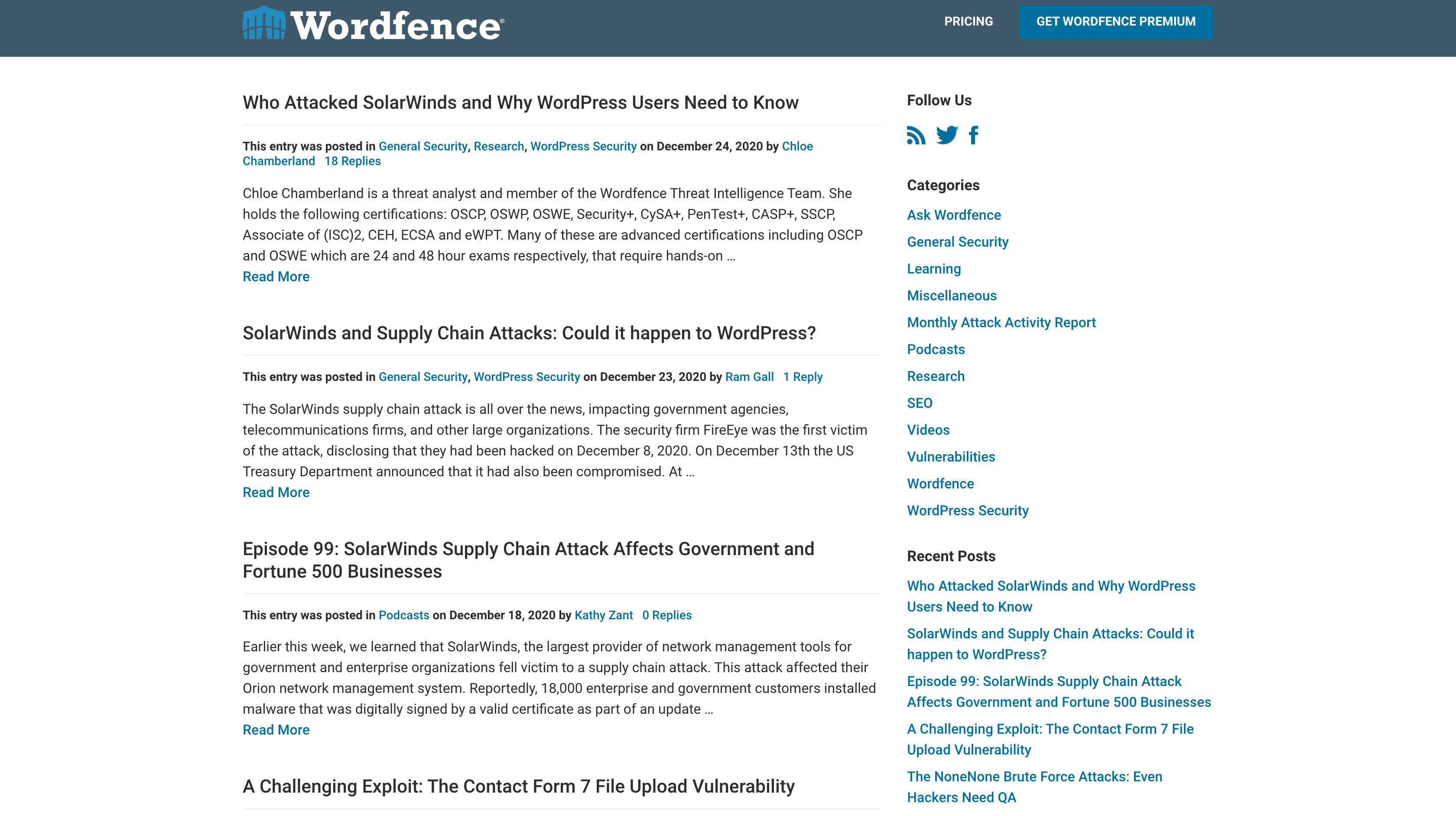 Blog de Wordfence.