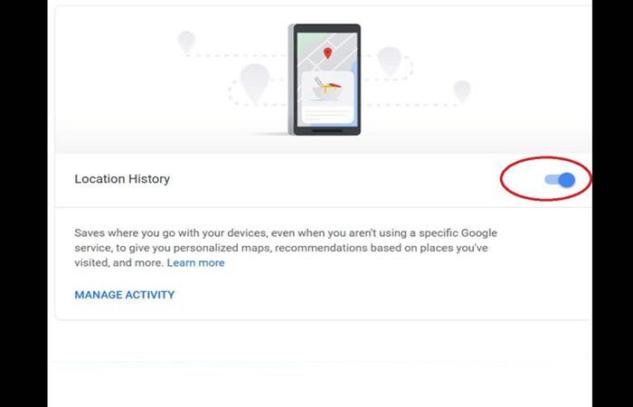 Borra la actividad histórica almacenada en tu dispositivo