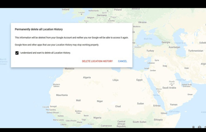 Borra la actividad histórica almacenada en tu dispositivo