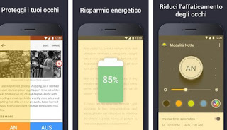 Aplicación de un filtro nocturno. filtro nocturno