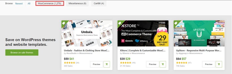Woocommerce del bosque temático