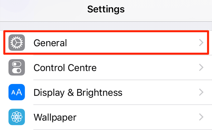 Opción general en la ventana Configuración