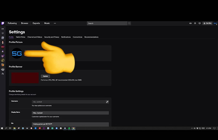 Crear una imagen de perfil de cambio de Twitch