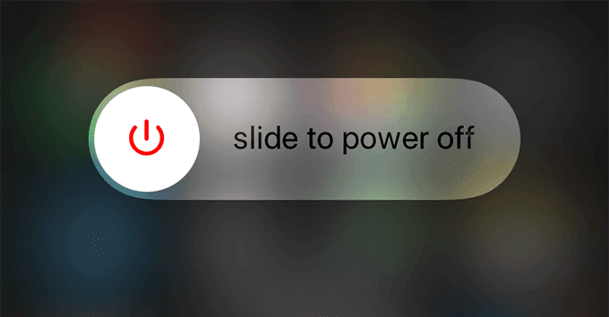 Pantalla de apagado del iPhone
