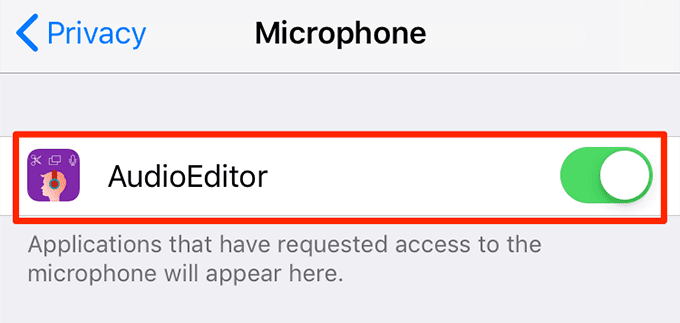 Aplicación AudioEditor con alternar