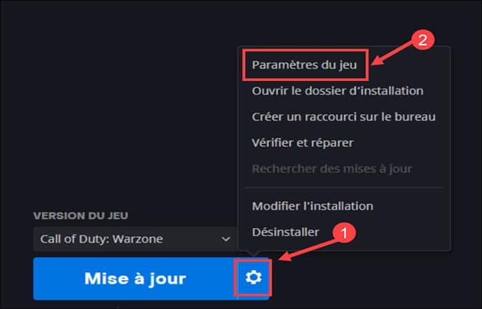 haz clic en Opciones y configuración del juego