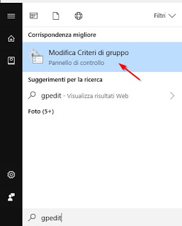 Menú Editar directiva de grupo