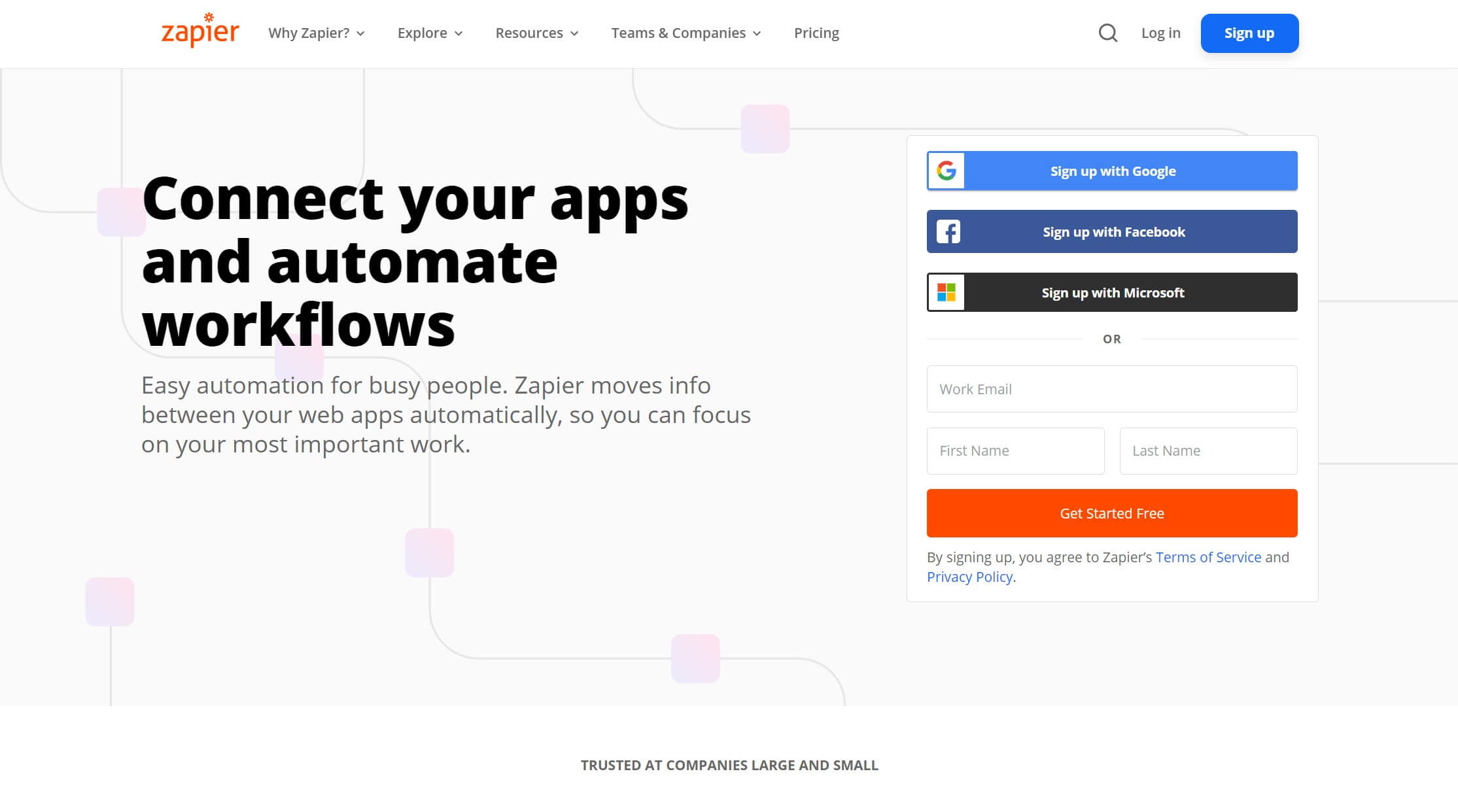 Servicio Zapier para conectar aplicaciones web.