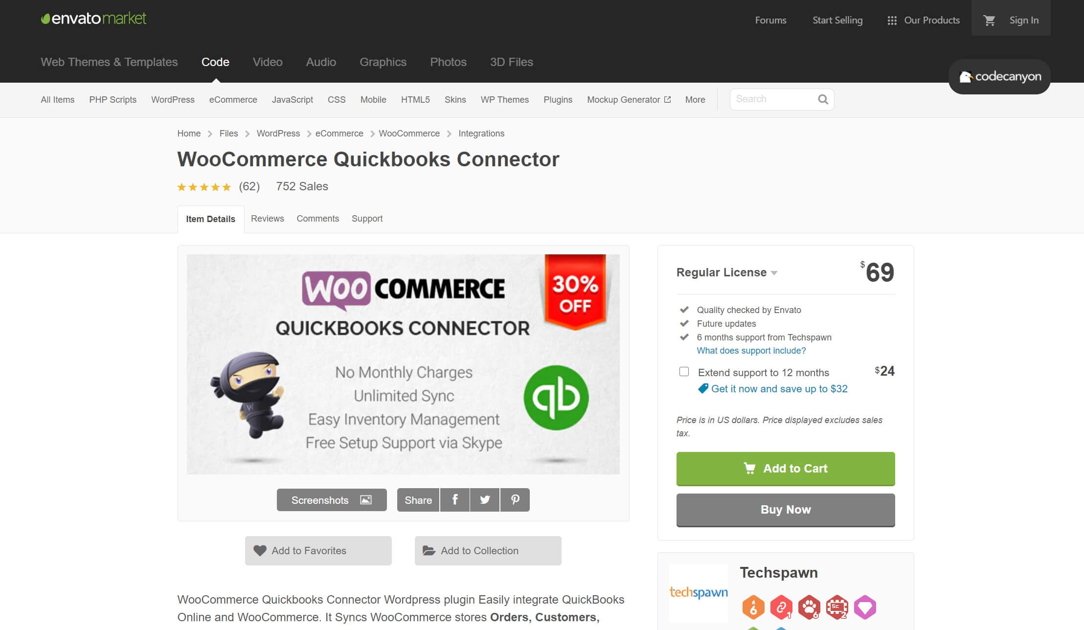 Complemento del conector QuickBooks de WooCommerce.